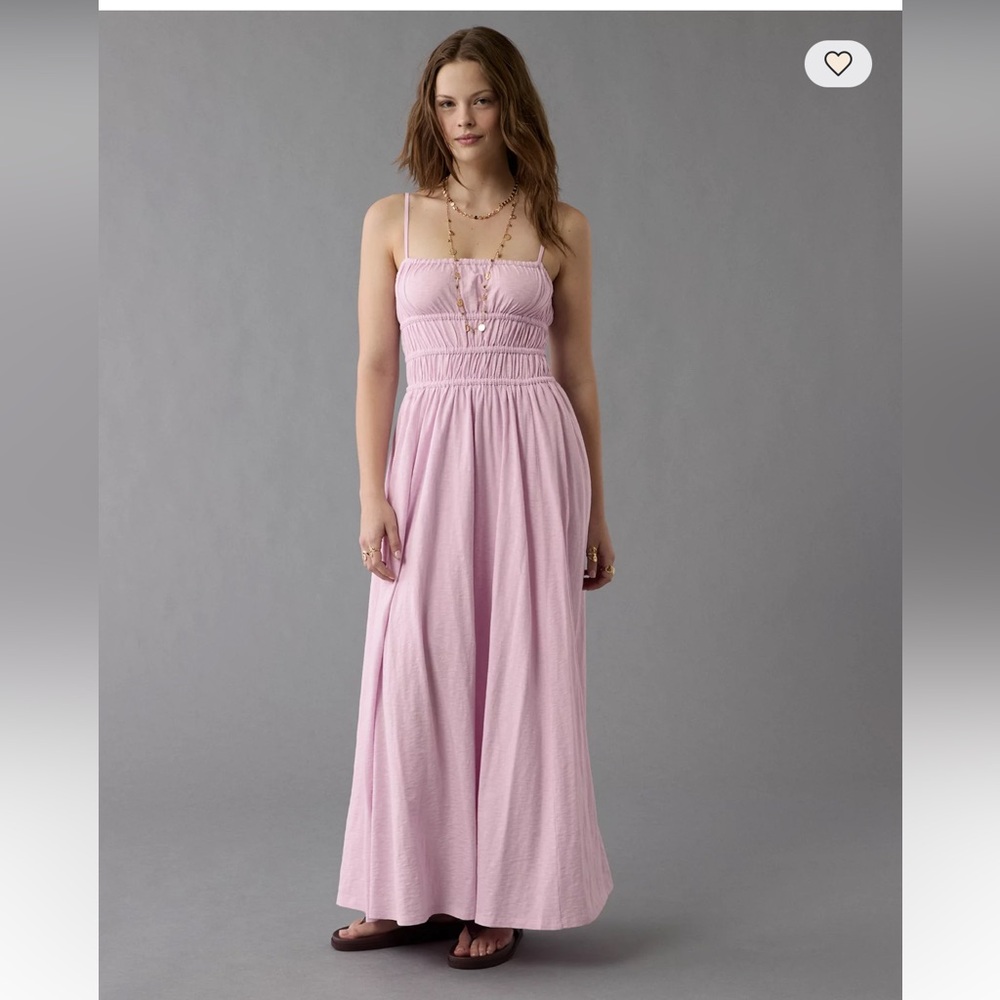 NWT AE Sunchaser Knit Smocked Bodice Midi Dress - Picture 5 of 7